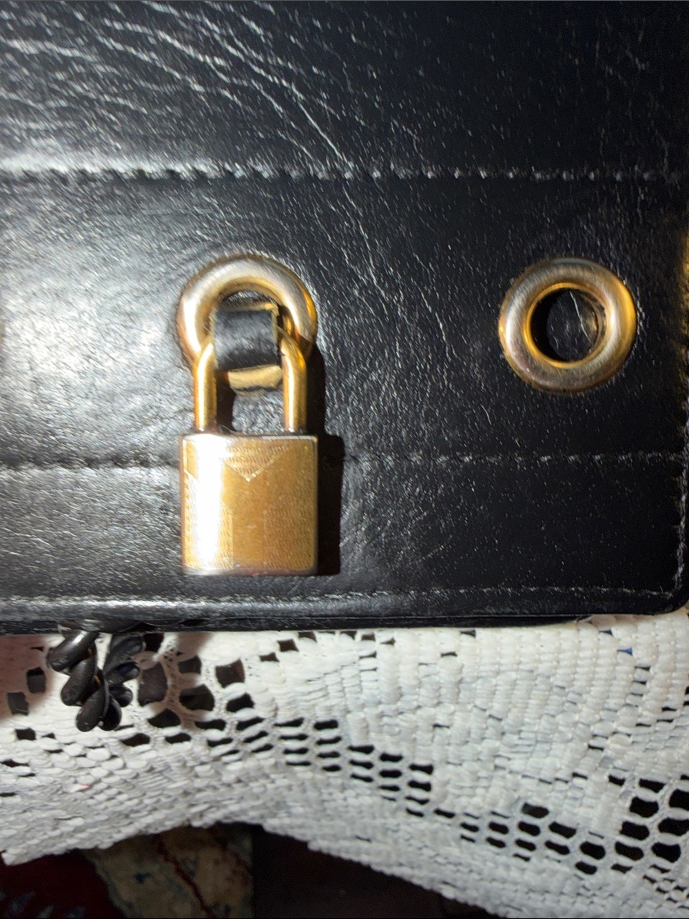 Yves Saint Laurent Black Leather Wallet with Gold Padlock - Picture 2 of 9